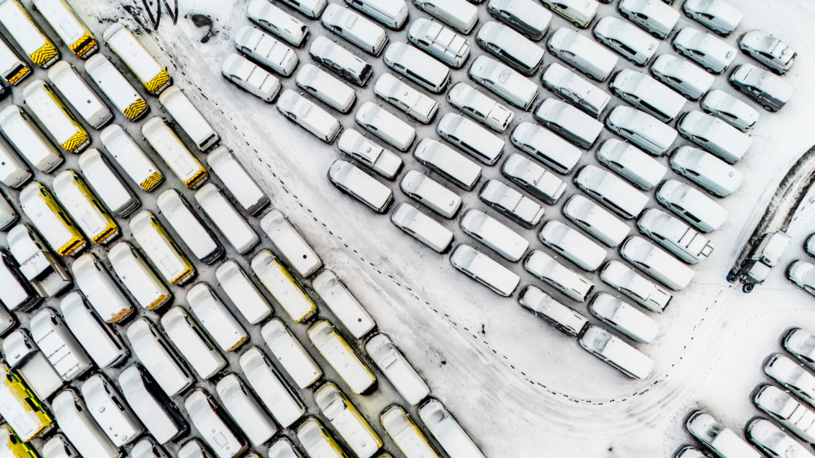 Коли покрити със сняг от бурята „Горети“ във Уелс, Великобритания.