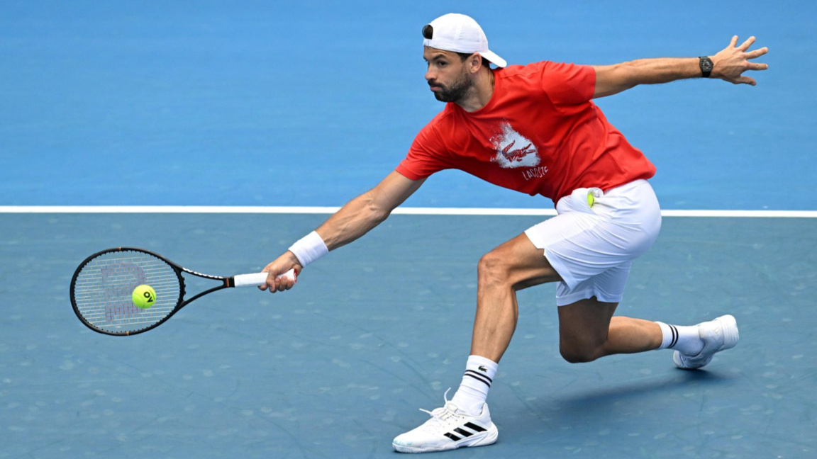 Григор Димитров вече тренира в Бризбън...