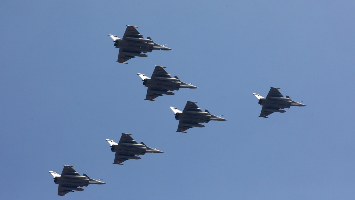 Индийски изтребители "Рафал" в полет - 26 януари 2026, Делхи