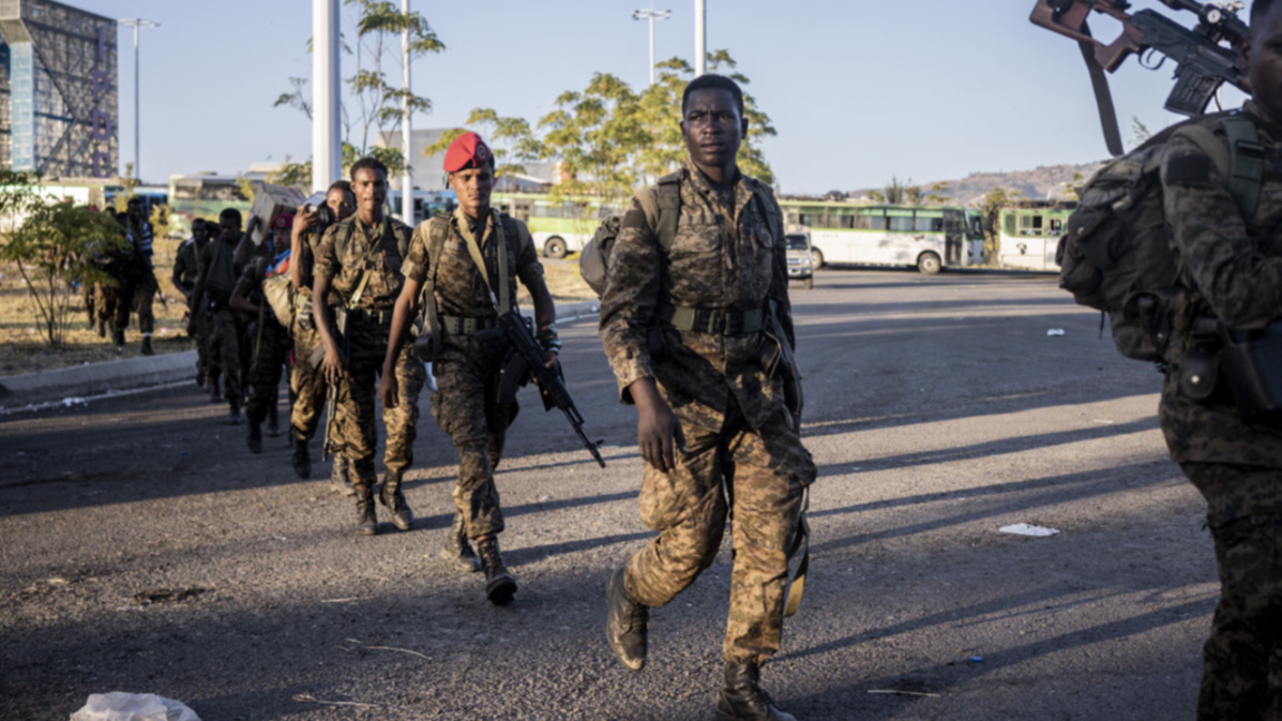 Войници от националните сили за отбрана на Етиопия.