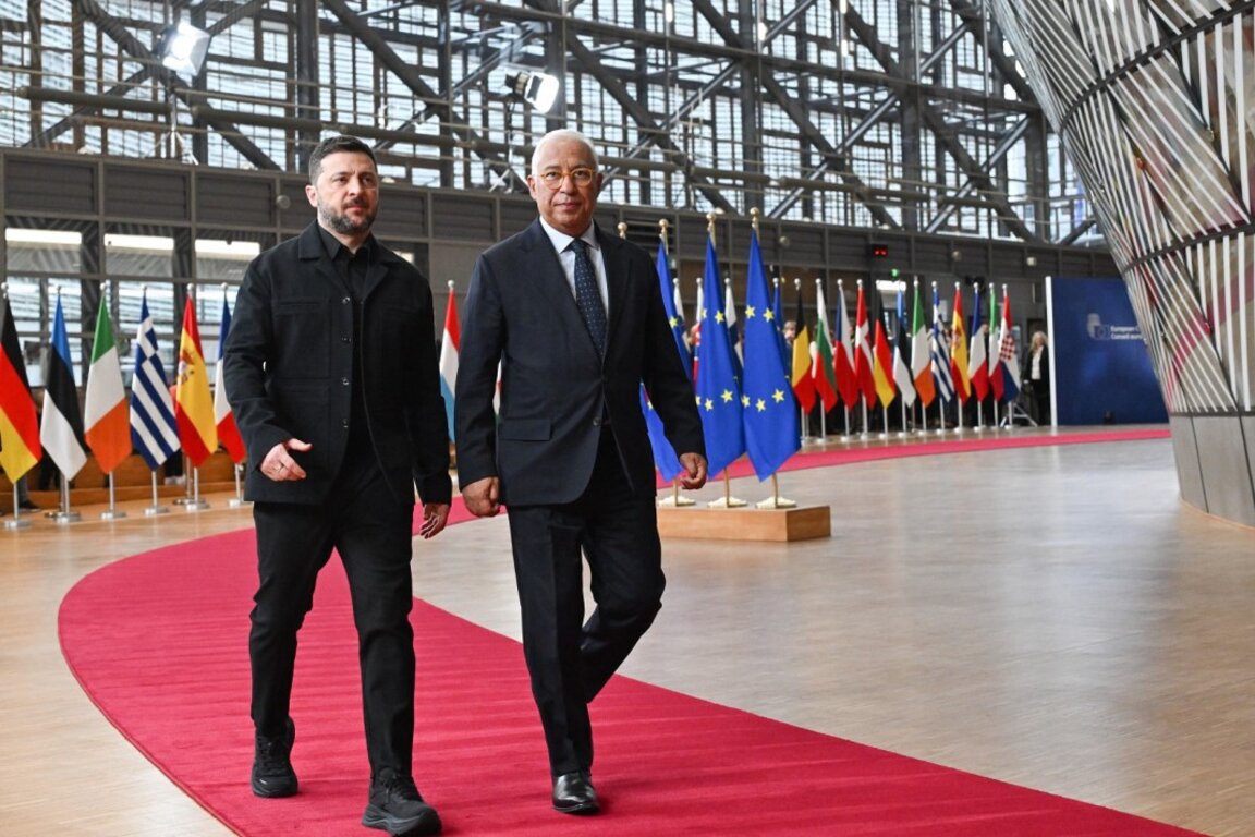 Володимир Зеленски с председателя на Съвета Антониу Коща, 23 октомври 2025 г.