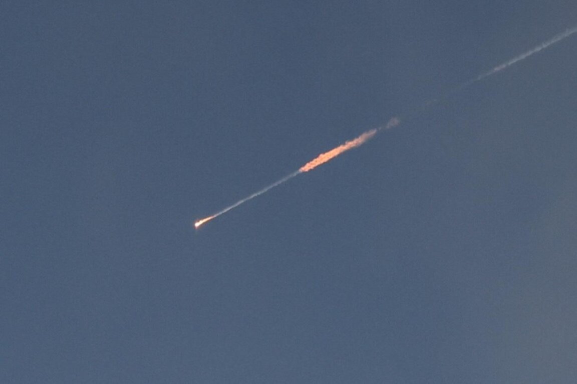 Иранска балистична ракета в небето над Ерусалим, 24 юни 2025 г.