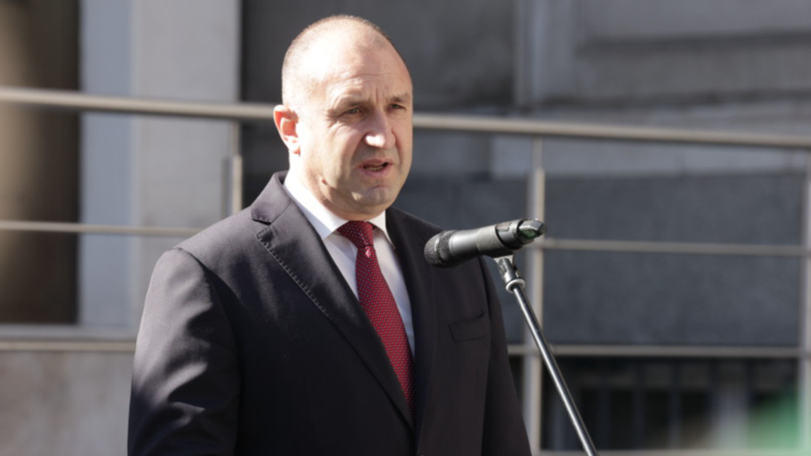 Президентът Радев на откриването на експозицията "Изповедта на Апостола", която чрез съчетание на дигитални средства, включително холограмен образ на Апостола, представя делото на Левски -19 февруари 2023 г..