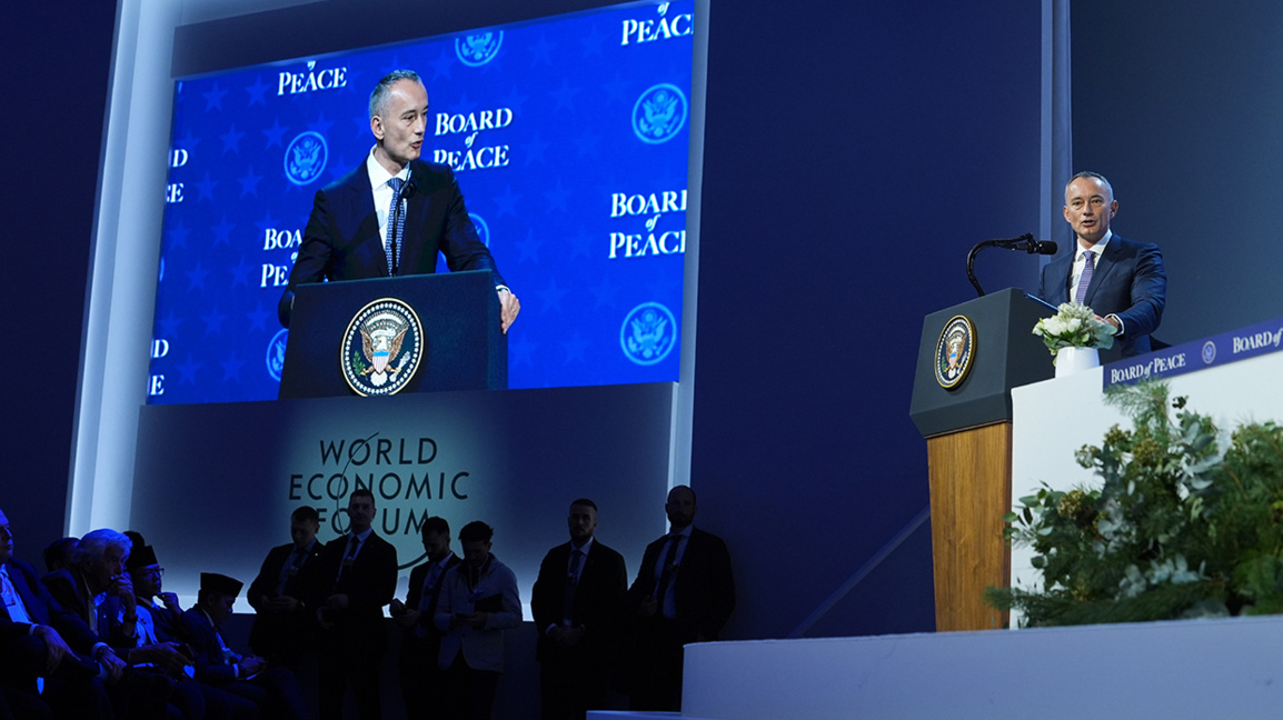 Николай Младенов говори по време на официалната церемония по учредяването на Съвета за мир, 22 януари 2026 г., Давос, Швейцария