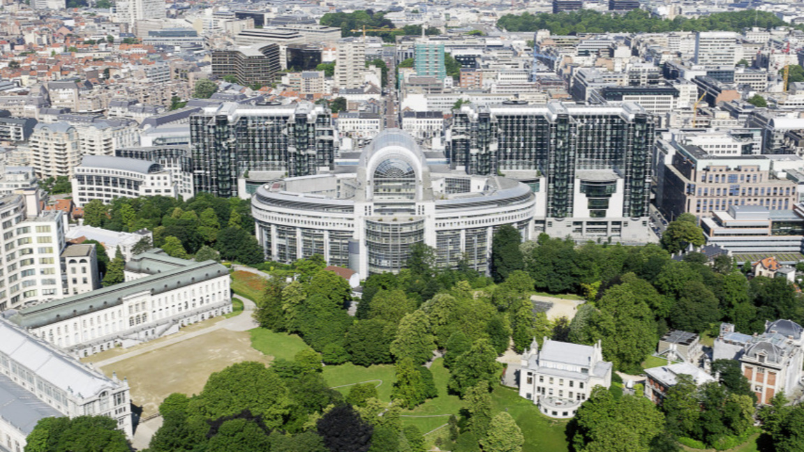 Изглед към сградите на Европарламента в Брюксел.