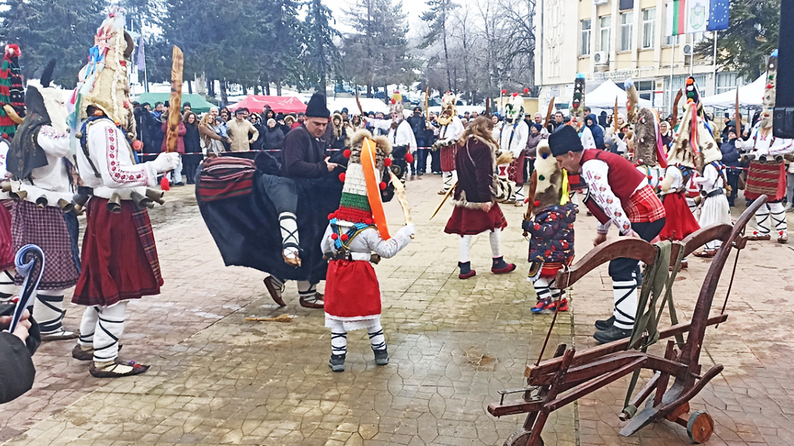Mummers from Bulgaria and Romania gather...