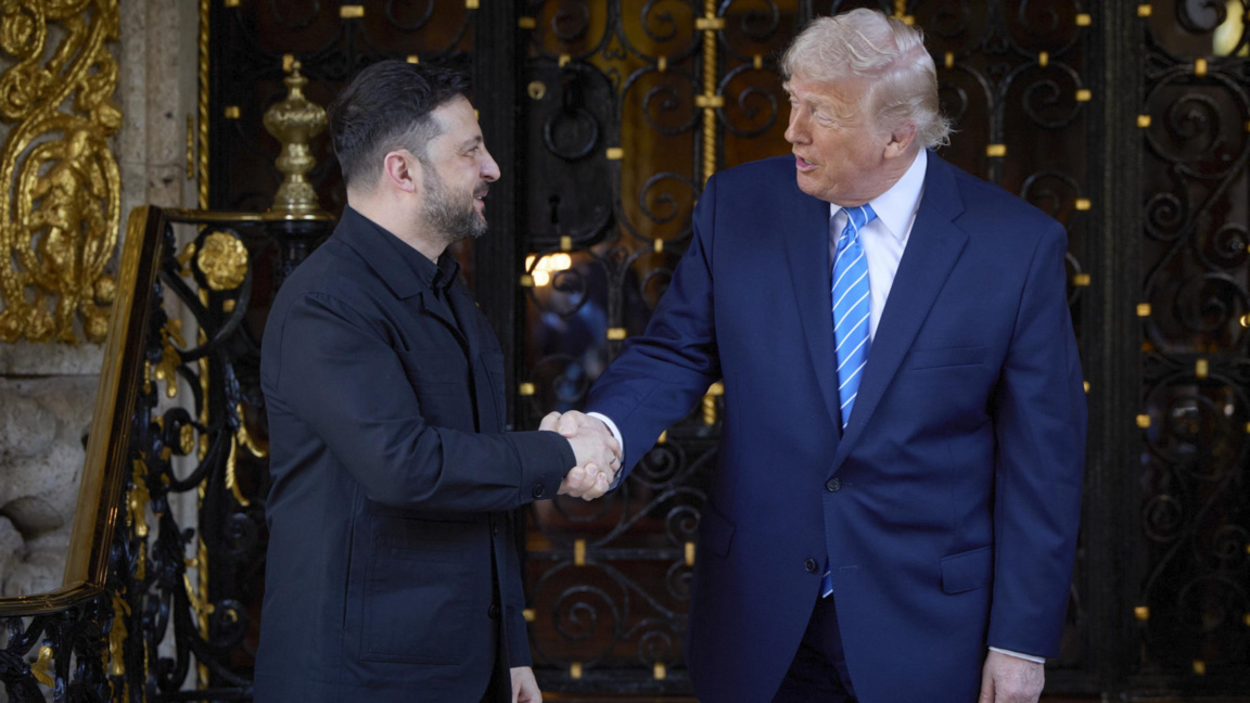 Володимир Зеленски и Доналд Тръмп във Флорида, 28 декември 2025 г.