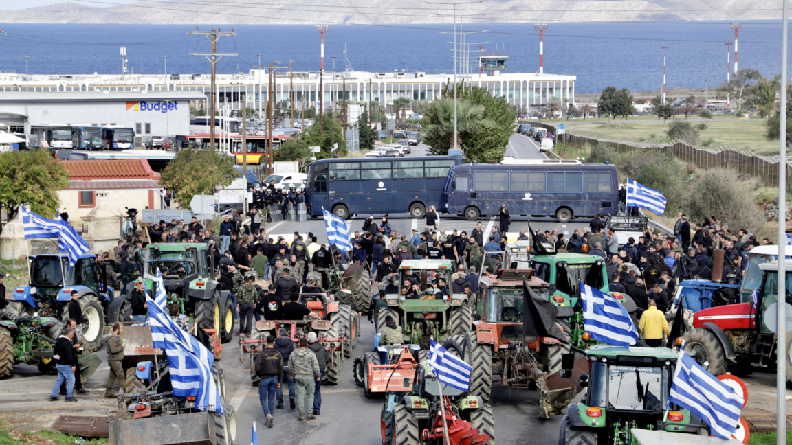 Фермери на протест на остров Крит, 8 декември 2025 г.
