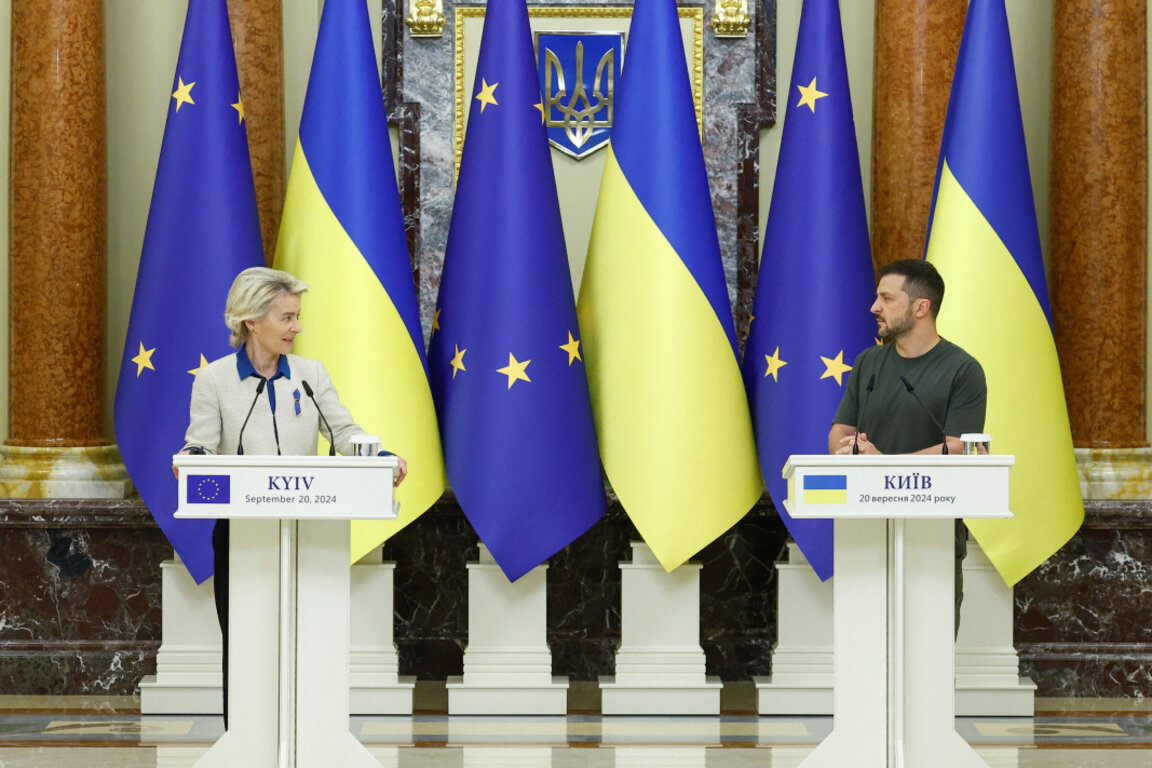 Пресконфернеция в Киев на Урсула фон дер Лайен и Володимир Зеленски