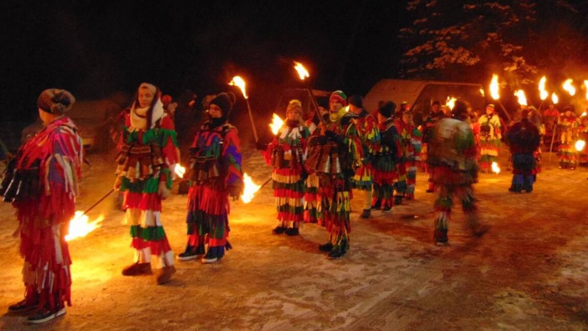 Celebrating Surva in the village of Elovdol