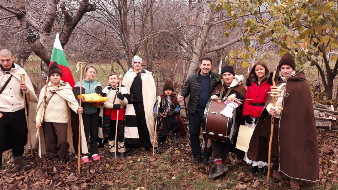 Tradition of koleduvane observed by men of Anton village