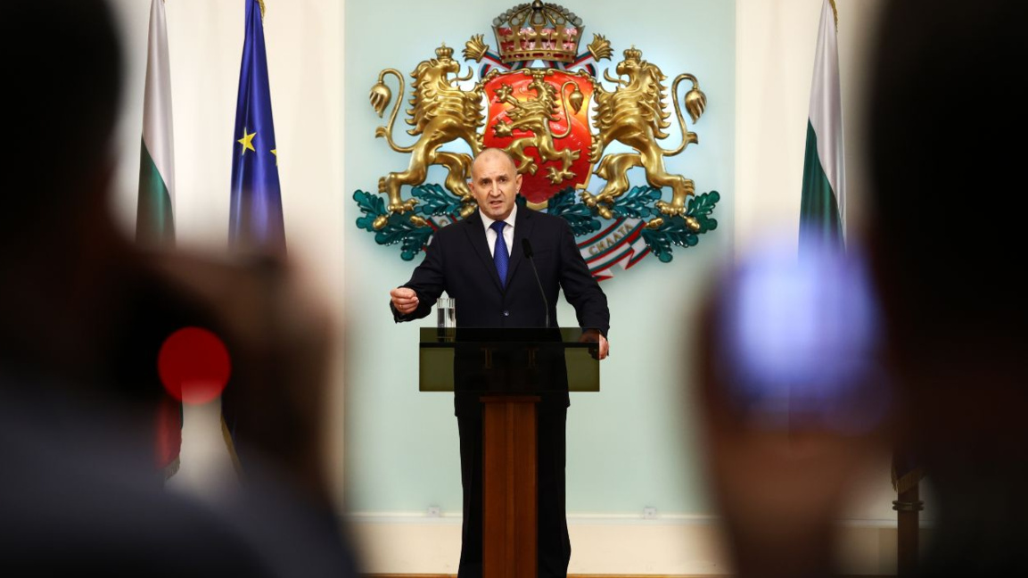 President Rumen Radev making an official address to the nation, 19 February 2025