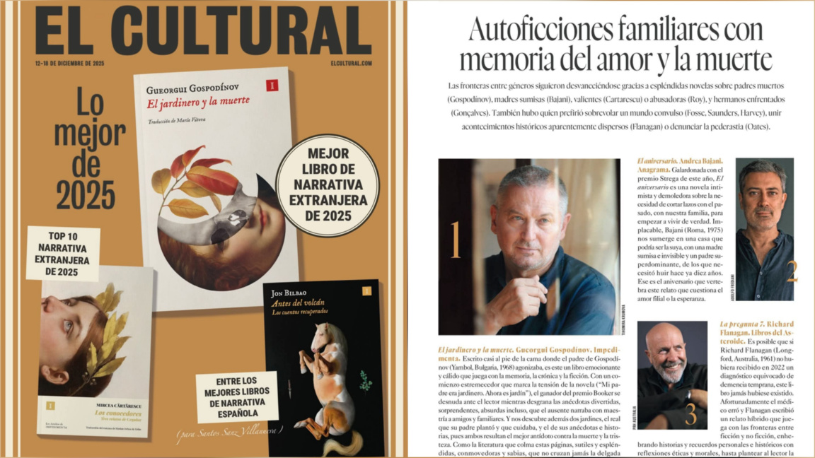 “El jardinero y la muerte” encabeza la lista de mejores libros en España