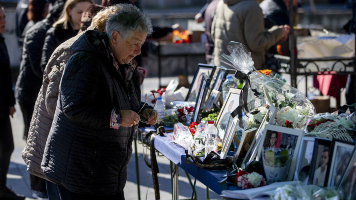 Бдение в памет на жертвите на пожара в нощен клуб в град Кочани, Северна Македония, 19 март 2025 г.