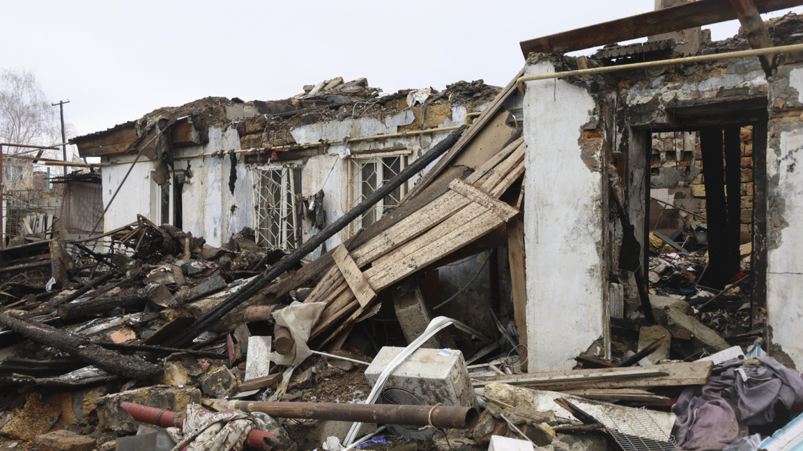 Опустошения след удар с руски дрон в Одеса, Украйна, 14 февруари 2026 г.