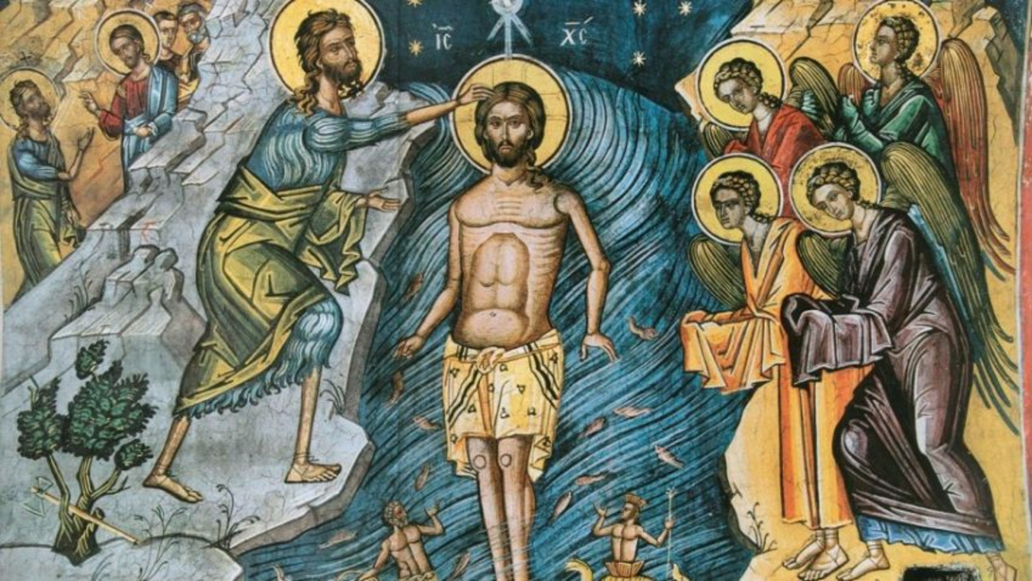 Фрагмент от фреска "Богоявление" от.Атон (XVI век)