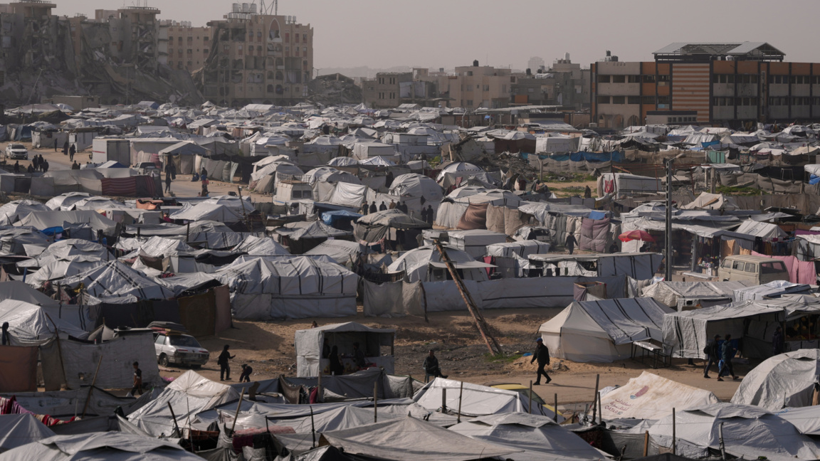 Палатков лагер край град Хан Юнис, в южната част на ивицата Газа, архив.