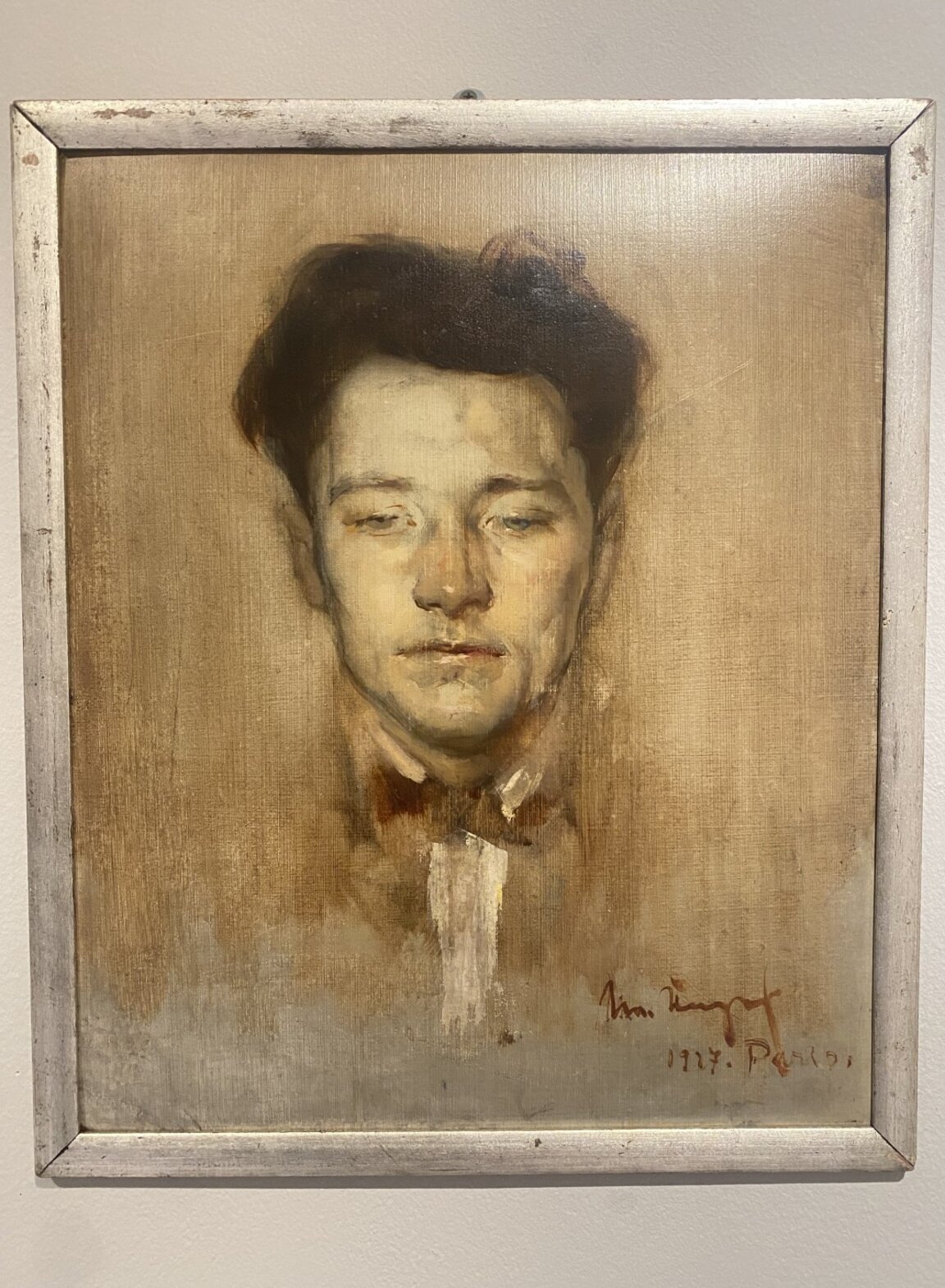 Любомир Пипков като студент на Пол Дюка в Париж, нарисуван от Илия Петров