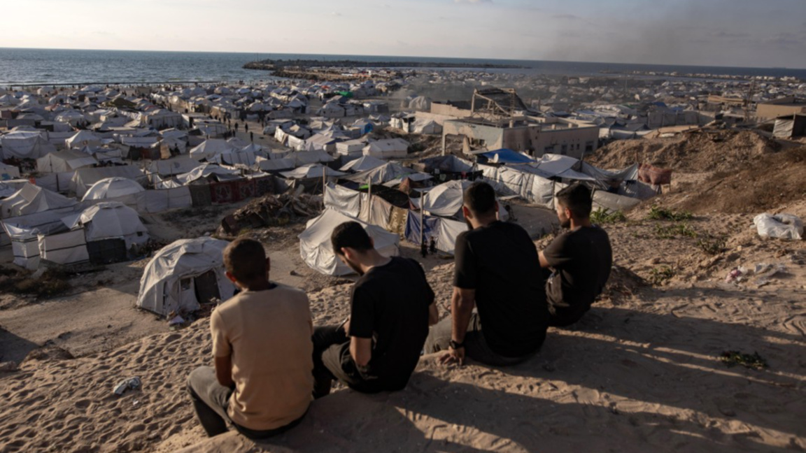 Палатков лагер за разселени палестинци в Газа, 2 юни 2025 г.